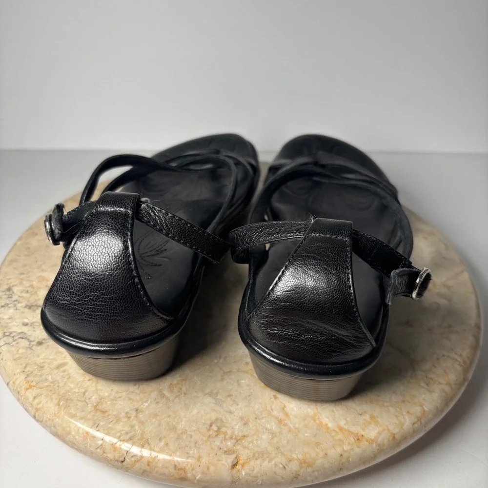 Black Strappy Wedge Sandals - Women